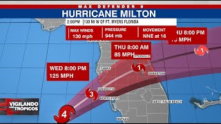 Huracán Milton Boletín 2 pm │ Actualización de trayectoria e impactos en Tampa Bay y Florida [upl. by Notfa]