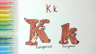 Learning the letter K kangaroo ABC Son Learn ABC Alphabet [upl. by Kondon351]