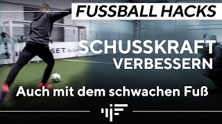 Schusskraft verbessern  auch mit dem schwachen Fuß Fußball Hacks  iM Football [upl. by Vogel]