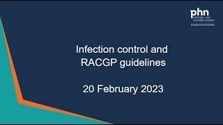 Infection control and new RACGP guidelines  20 February 2023 [upl. by Niveek]