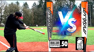 BBCOR vs USSSA  HOME RUN DERBY with the 2020 Easton Maxum 360  The Baseball Bat Bros [upl. by Ydwor]