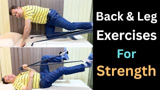 Back Strengthening with Resistance Bands Knee Exercises Resistance Band Exercises for Legs [upl. by Wack]