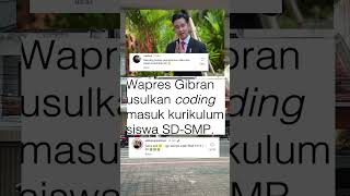 Wapres gibran usul kurikulum siswa SDSMP ada coding beritaterkini [upl. by Morgenthaler]