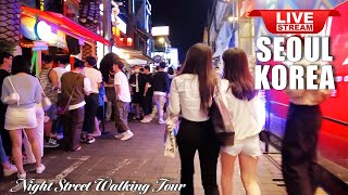 Seoul Live 🤩 Korean Food Street Tour 🤩 Korea Itaewon Night street Walking Tour [upl. by Eenahs]