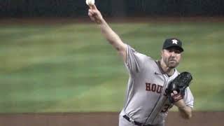 Justin Verlander RHP Houston Astros  Slow Motion Mechanics and Pitch Grips [upl. by Yetsirhc]