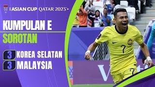 Sorotan Perlawanan  Korea Selatan 3  3 Malaysia  Piala Asia Qatar 2023 [upl. by Purse]