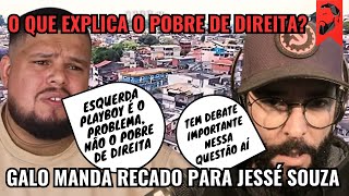 GALO DE LUTA PARA JESSÉ SOUZA quotO PROBLEMA NÃO É O POBRE DE DIREITA É A ESQUERDA PLAYBOYquot [upl. by Ruskin]