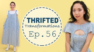 Howto Sew Gingham Overall Dress  Thrifted Transformations Ep 56 [upl. by Abernon826]