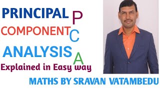 PRINCIPLE COMPONENT ANALYSIS PCA VATAMBEDUSRAVANKUMAR [upl. by Idaf150]