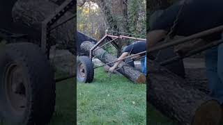 Loading a cherry log for the Mill woodworking diy chainsaw [upl. by Eecrad]