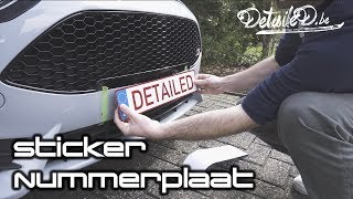 Hoe kleef je een sticker nummerplaat van DetaileDbe [upl. by Terb]