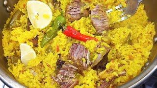 Cooking meat and rice Kabsa Recipe  Arabian Kabsa Rice Dish [upl. by Watkins]