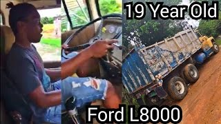 19 Yr Old amp Trucking  Shifting the 10 Speed  Ford L9000 Dump Truck [upl. by Reeher]