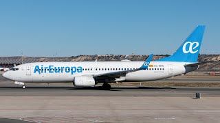 Air Europa Boeing 737800 Takeoff from Barcelona 4K [upl. by Nauqram]