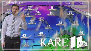 KARE 11 meteorologist Ben Dery gets caught in leaf tornado [upl. by Christina]