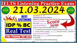 IELTS LISTENING PRACTICE TEST 2024 WITH ANSWERS  21032024 [upl. by Ilyak969]