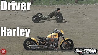 SpinTires MudRunner How BAD is a Harley Davidson OffRoad Lets Find Out Mod Gameplay [upl. by Nidla375]