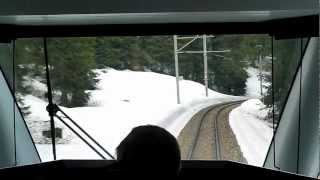 Führerstandsmitfahrt Arosa  Chur HD [upl. by Ocihc]