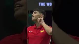 ¡OTRA LOCURA DE alcaraz EN LA COPA DAVIS🤯 españa tenis [upl. by Amitie]