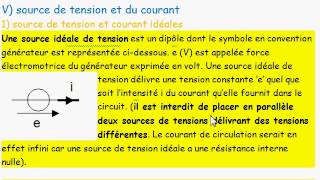 circuit en régime continu  V1 sources de tension et courant idéales [upl. by Reddy]