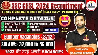 SSC CHSL 2024 Notification out for LDC amp DEO  3712 Vacancies🤩 Big opportunity Complete details [upl. by Ehtiaf205]