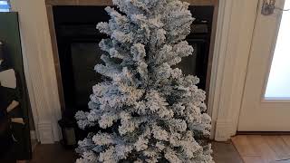 4ft tall Snow Flocked Christmas Tree Review [upl. by Alle162]