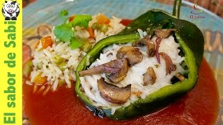 CHILE RELLENO DE CHAMPIÑONES Y QUESO DE ALMENDRAS [upl. by Bassett]