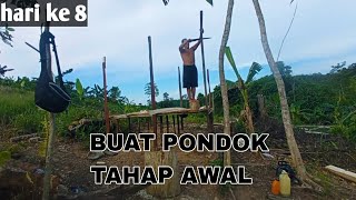 pembuatan pondok kebun hidup di hutan pedalaman kalimantan borneo berkebun sayur di rumah dalamhutan [upl. by Nylodnarb]