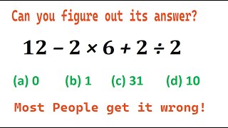 Quiz No 1  Can you figure out its answer  Most People get it wrong  12−2×62÷2 BODMAS PEDMAS [upl. by Barnebas]