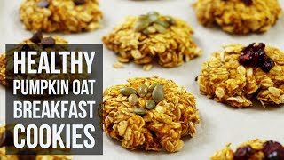 Healthy Pumpkin Oat Breakfast Cookies  Easy OntheGo Breakfast Recipe by Forkly [upl. by Augusto]