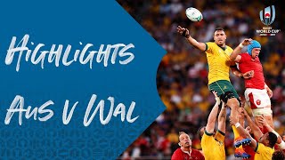 HIGHLIGHTS Australia 2529 Wales  Rugby World Cup 2019 [upl. by Lilak]