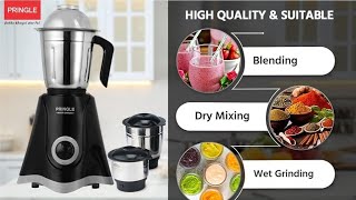 Pringle 2 Jar Mixer Grinder 500W Powerful Motor  ISI Certified  304 Grade SS Blade 2 SS Jars [upl. by Correna]