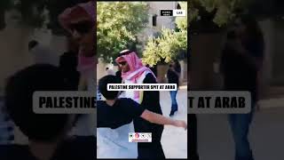 Palestine supporter split at Arab man for supporting Israel israel uae shorts [upl. by Akenna876]