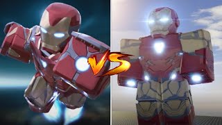 Iron Man Reimagined VS Iron Man Simulator 2 ROBLOX [upl. by Thorwald]