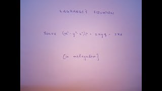 Solve Lagranges Problem [upl. by Zak179]