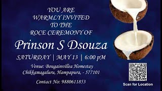 Join Us For Virtual Roce Ceremony of  Prinson Dsouza [upl. by Eillam]