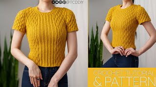 How to Crochet Modern T Shirt  Pattern amp Tutorial DIY [upl. by Ymaral]