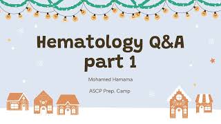 ASCP  MLS  MLT  Hematology  Questions and Answers [upl. by Deming]