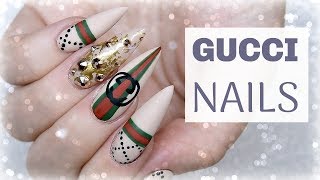 TUTORIAL  GUCCI GEL NAILS  NAIL ART [upl. by Fuhrman]