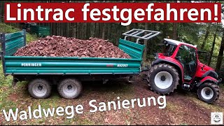 Lintrac 90 festgefahren Steine holen und Wege Sanierung mit Fendt 312 Vario  Pühringer  Öhler [upl. by Quennie]