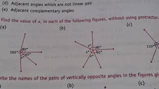 FIND THE VALUE OF XIN EACH OF THE FOLLOWING FIGURES WITHOUT USING PROTRACTOR CLASS 7TH MATHS [upl. by Suiradel]