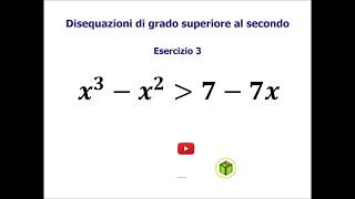 Disequazioni di grado superiore al secondo  Esercizio 3 [upl. by Enneiviv895]