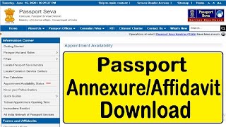 PASSPORT ANNEXUREAFFIDAVIT DOWNLOAD  Download Passport Annexureaffidavit online  Indian Passport [upl. by Bell]