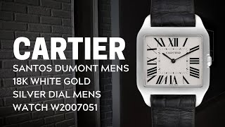 Cartier Santos Dumont Mens 18k White Gold Silver Dial Mens Watch W2007051 Review  SwissWatchExpo [upl. by Artined253]