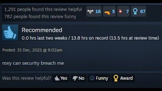 Steam reviews simping for Roxy FNAF Security Breach [upl. by Atiken523]