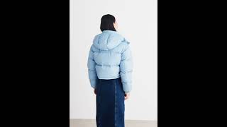 TOMMY HILFIGER ALASKA PUFFER Down Jacket Hooded Shiny Westside Blue Women  Zalando [upl. by Krever]