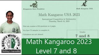 Math Kangaroo 2023 Level 7 and 8 Presented by Kavya Sreeraj [upl. by Arraik]