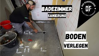 Badezimmer Sanierung  BODEN VERLEGEN [upl. by Khorma]