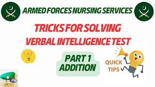 Tricks for solving verbal intelligence test 2024  AFNS Guideline [upl. by Laina935]