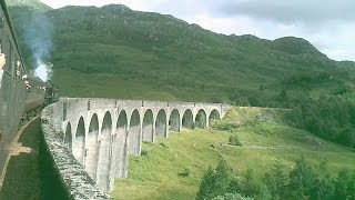 Glenfinnan Viaduct Harry Potter Hogwarts Express Jacobite Steam Train on Bridge [upl. by Ellitnahc]